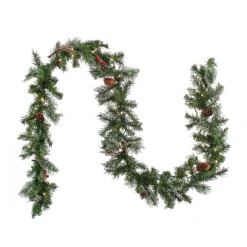 Clearance National Tree Company 9 ft. Pre-Lit Glistening Pine Garland with Clear Lights