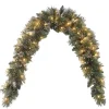 Best National Tree Company 6 ft. Pre-Lit Glittery Bristle Pine Mantel Swag with Clear Lights