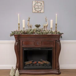 Best National Tree Company 6 ft. Pre-Lit Glittery Bristle Pine Mantel Swag with Clear Lights
