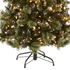 Online National Tree Company 7.5 ft. Pre-Lit Glittery Bristle Slim Tree with LED Lights