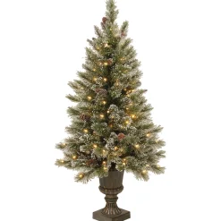 National Tree Company 4 ft. Pre-Lit Glittery Bristle Tree with Clear Lights