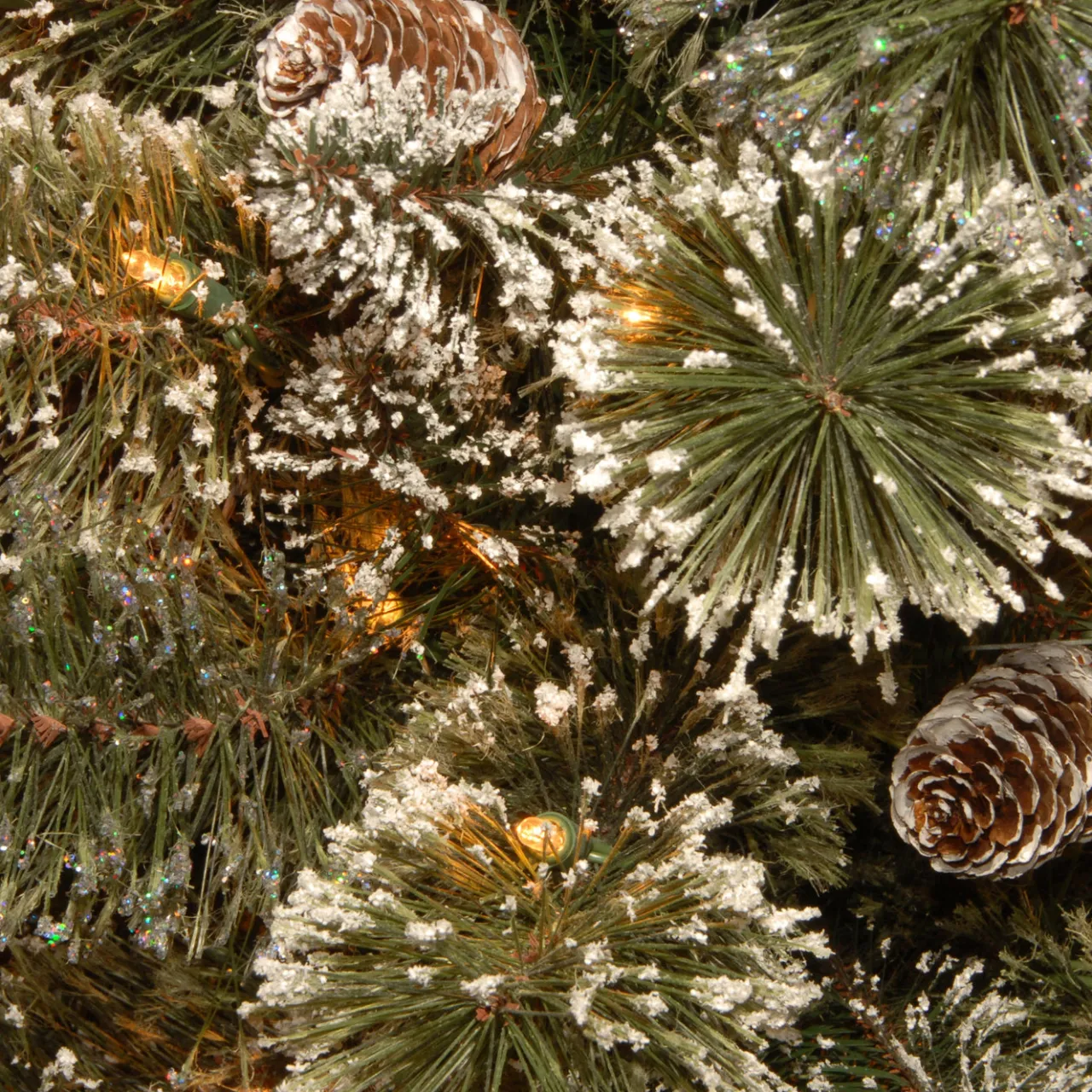 Clearance National Tree Company 3 ft. Pre-Lit Glittery Bristle Tree with LED Lights