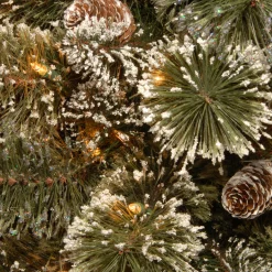 Clearance National Tree Company 3 ft. Pre-Lit Glittery Bristle Tree with LED Lights