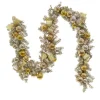 Discount National Tree Company 9 ft. Pre-Lit Gold Ornament Metallic Garland with Warm White LED Lights