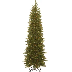 Sale National Tree Company 7.5 ft. Pre-Lit Grande Fir Pencil Slim Tree with Clear Lights
