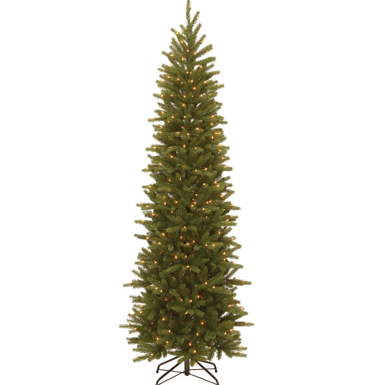 Sale National Tree Company 7.5 ft. Pre-Lit Grande Fir Pencil Slim Tree with Clear Lights