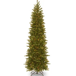 National Tree Company 6.5 ft. Pre-Lit Grande Fir Pencil Slim Tree with Clear Lights
