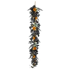 Online National Tree Company 6 ft. Pre-Lit Halloween Garland with Pumpkins and LED Lights