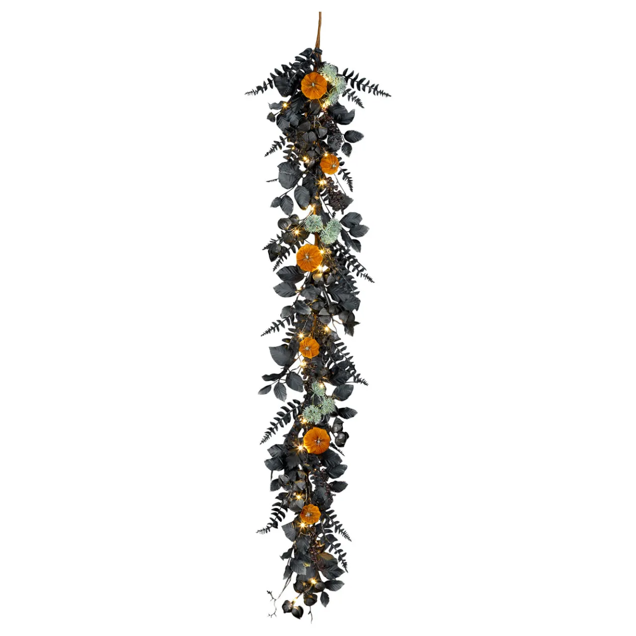 Online National Tree Company 6 ft. Pre-Lit Halloween Garland with Pumpkins and LED Lights