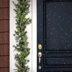 Discount National Tree Company 6 ft. Pre-Lit HGTV Home Collection Winter Garden Garland with LED Lights