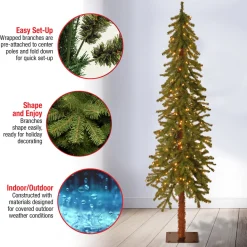 Best National Tree Company 6 ft. Pre-Lit Hickory Cedar Tree with Clear Lights
