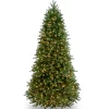 New National Tree Company 6.5 ft. Pre-Lit Jersey Fraser Fir Slim Tree with Clear Lights