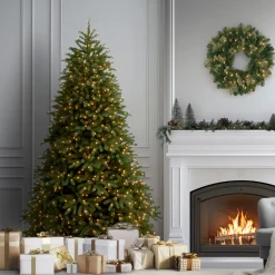 Hot National Tree Company 6.5 ft. Pre-Lit Jersey Fraser Fir Medium Tree with Clear Lights