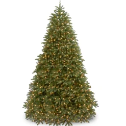 National Tree Company 10 ft. Pre-Lit Jersey Fraser Fir Medium Tree with Dual Color LED Lights