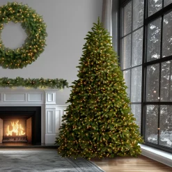 National Tree Company 10 ft. Pre-Lit Jersey Fraser Fir Medium Tree with Dual Color LED Lights