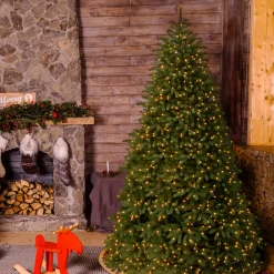 National Tree Company 10 ft. Pre-Lit Jersey Fraser Fir Medium Tree with Dual Color LED Lights