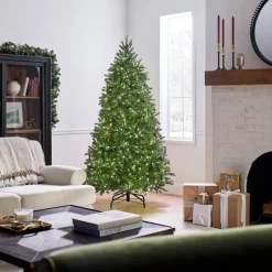 Clearance National Tree Company 6.5 ft. Pre-Lit Jersey Fraser Fir Medium Tree with Dual Color LED Lights