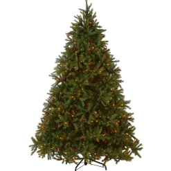 New National Tree Company 7.5 ft. Pre-Lit Jersey Fraser Fir Tree with Multicolor Lights