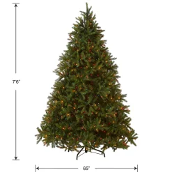 New National Tree Company 7.5 ft. Pre-Lit Jersey Fraser Fir Tree with Multicolor Lights