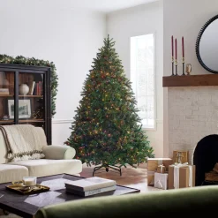 New National Tree Company 7.5 ft. Pre-Lit Jersey Fraser Fir Tree with Multicolor Lights