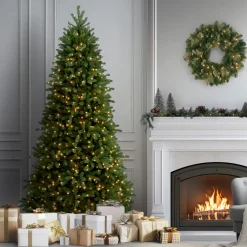 Outlet National Tree Company 7.5 ft. Pre-Lit Jersey Fraser Fir Slim Tree with Clear Lights