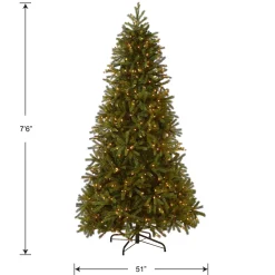 Outlet National Tree Company 7.5 ft. Pre-Lit Jersey Fraser Fir Slim Tree with Clear Lights