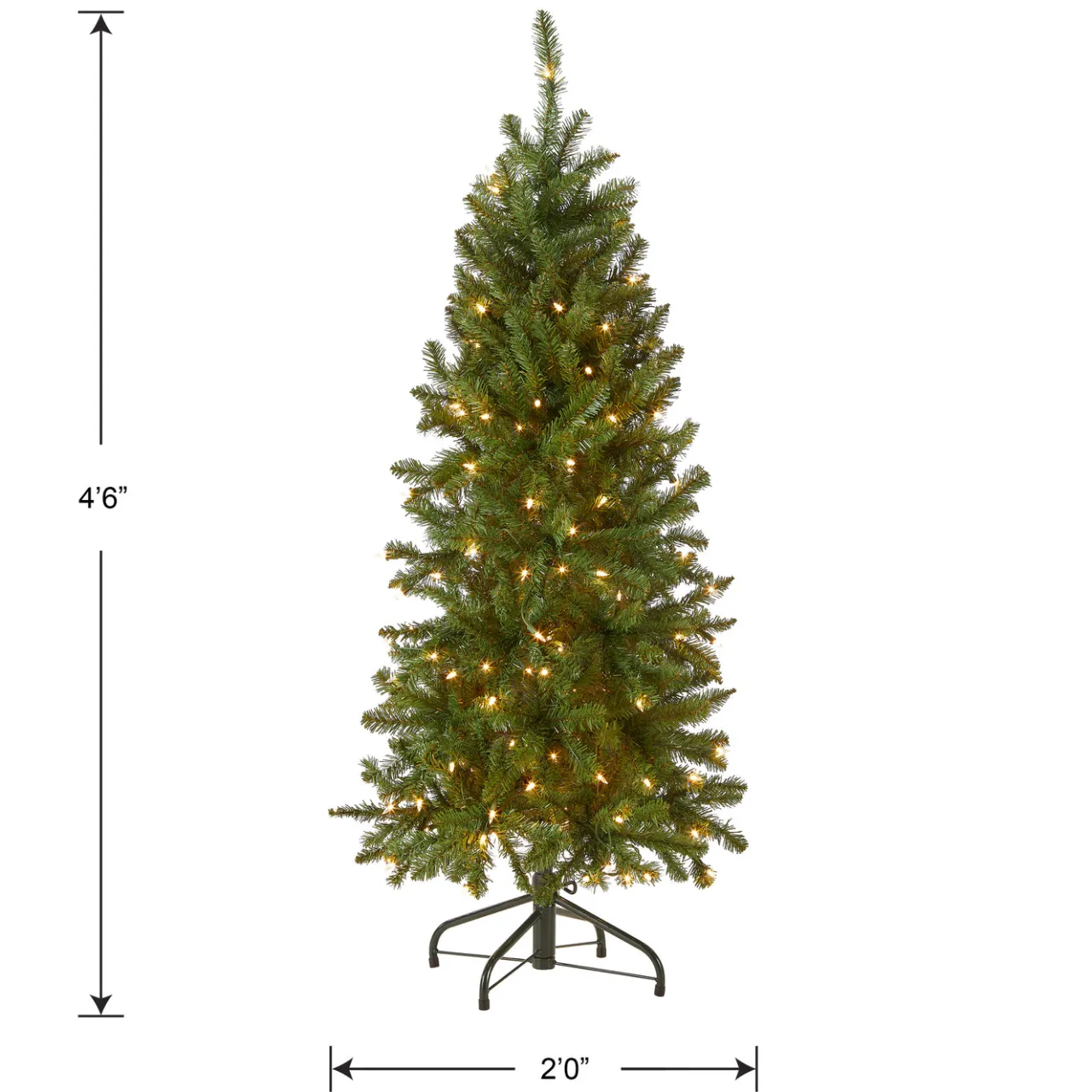 Online National Tree Company 4.5 ft. Pre-Lit Kingswood Fir Pencil Tree with Clear Lights