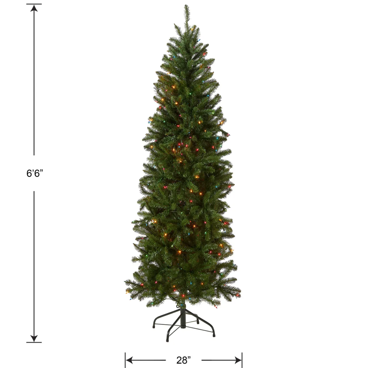 Best National Tree Company 6.5 ft. Pre-Lit Kingswood Fir Pencil Tree with Multicolor Lights