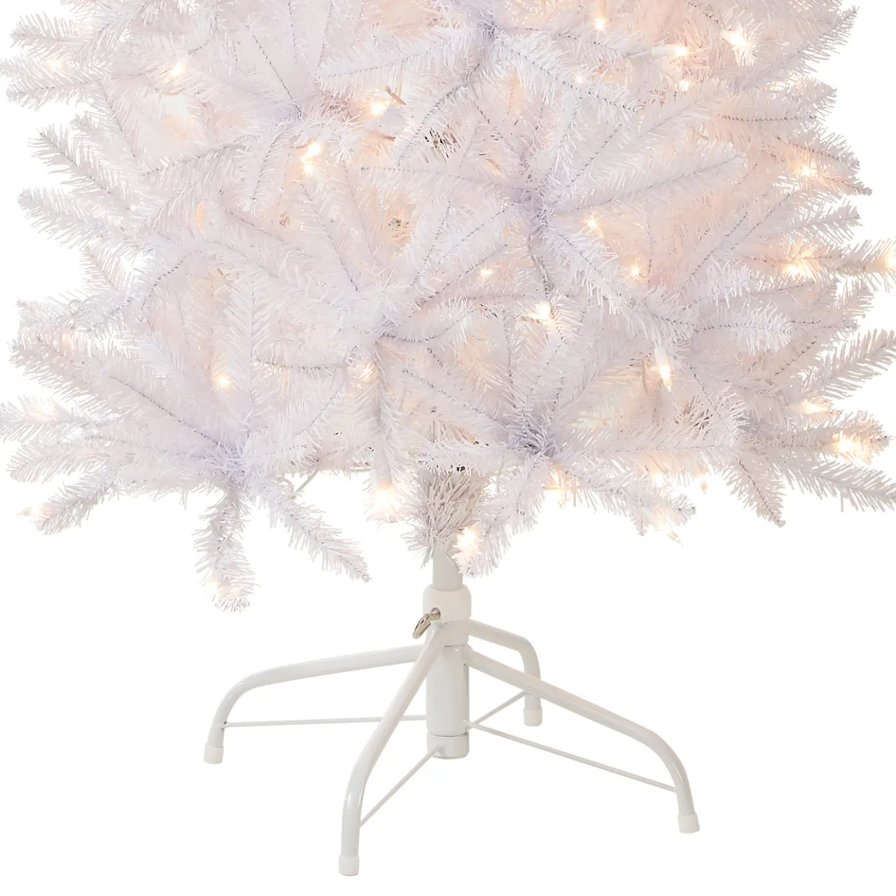 New National Tree Company 7 ft. Pre-Lit Kingswood Fir White Pencil Tree with Clear Lights