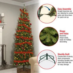 Discount National Tree Company 7.5 ft. Pre-Lit Kingswood Fir Pencil Tree with Clear Lights
