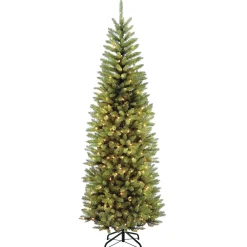 Discount National Tree Company 7.5 ft. Pre-Lit Kingswood Fir Pencil Tree with Clear Lights