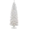 National Tree Company 6.5 ft. Pre-Lit Kingswood Fir White Pencil Tree with Clear Lights