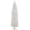 New National Tree Company 7.5 ft. Pre-Lit Kingswood Fir White Pencil Tree with Clear Lights