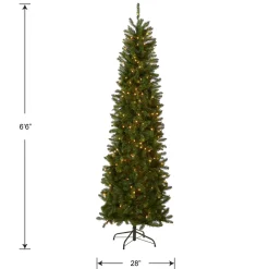 Hot National Tree Company 6.5 ft. Pre-Lit Kingswood Fir Pencil Tree with Clear Lights