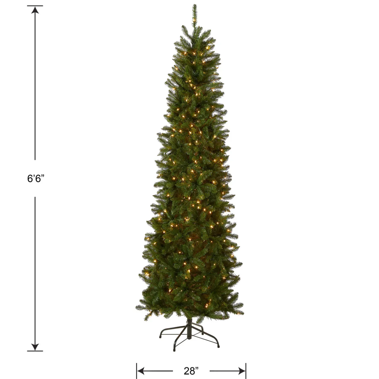 Hot National Tree Company 6.5 ft. Pre-Lit Kingswood Fir Pencil Tree with Clear Lights