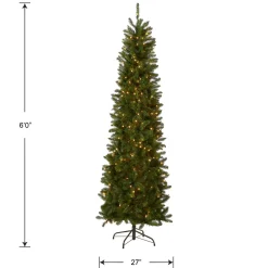 National Tree Company 6 ft. Pre-Lit Kingswood Fir Pencil Tree with Clear Lights