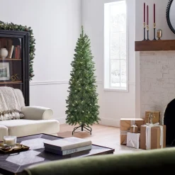 National Tree Company 6 ft. Pre-Lit Kingswood Fir Pencil Tree with Clear Lights