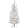 Outlet National Tree Company 4.5 ft. Pre-Lit Kingswood Fir White Pencil Tree with Clear Lights