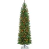Best National Tree Company 7 ft. Pre-Lit Kingswood Fir Pencil Tree with Multicolor Lights