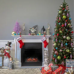 Best National Tree Company 7 ft. Pre-Lit Kingswood Fir Pencil Tree with Multicolor Lights