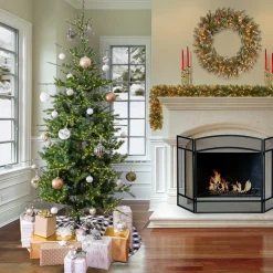 Outlet National Tree Company 9 ft. Pre-Lit Lark Pine Medium Tree with Warm White LED Rice Lights