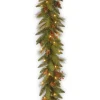 New National Tree Company 6 ft. Pre-Lit Long Needle Pine Cone Garland with Clear Lights