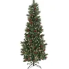 Sale National Tree Company 7.5 ft. Pre-Lit Meadowlark Pencil Tree with Clear Lights
