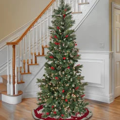 Sale National Tree Company 7.5 ft. Pre-Lit Meadowlark Pencil Tree with Clear Lights