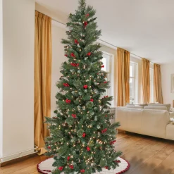 New National Tree Company 9 ft. Pre-Lit Meadowlark Pencil Tree with Clear Lights