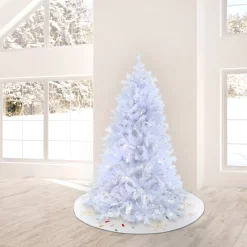 Clearance National Tree Company 9 ft. Pre-Lit Millville White Tree with PowerConnect Dual Color LED Lights