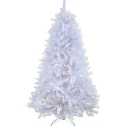 Outlet National Tree Company 6.5 ft. Pre-Lit Millville White Tree with PowerConnect Warm White LED Lights