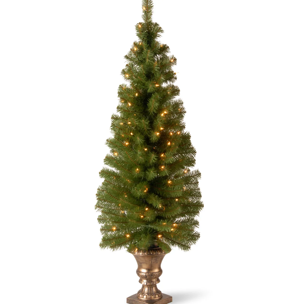 Clearance National Tree Company 5 ft. Pre-Lit Montclair Spruce Slim Tree with Clear Lights