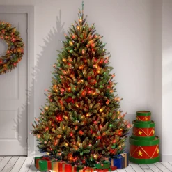 Sale National Tree Company 7.5 ft. Pre-Lit Natural Fraser Fir Tree with Multicolor Lights