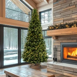 Best National Tree Company 10 ft. Pre-Lit Natural Fraser Slim Fir Tree with Clear Lights